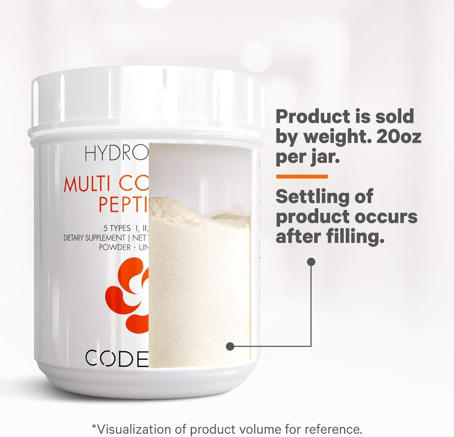 Codeage Multi Collagen Protein Powder Peptides,Type I, II, III, V, X,  20 Ounces