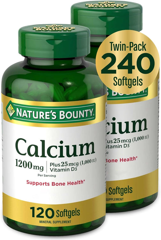 Nature's Bounty Calcium Plus 1000 IU Vitamin D3,120 count , 2 pack