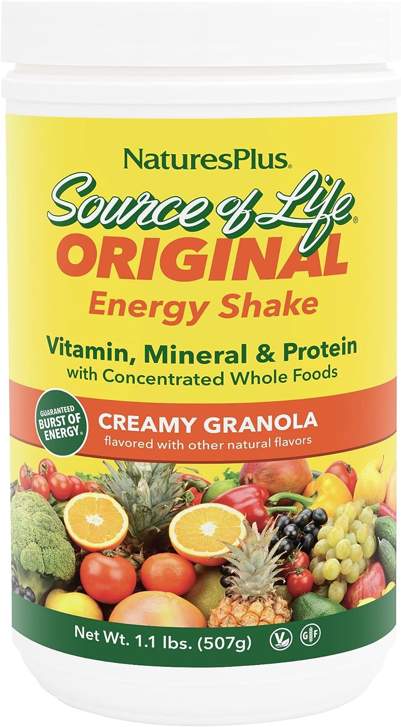 NaturesPlus Source of Life Energy Shake, Creamy Granola - 1.1 lbs