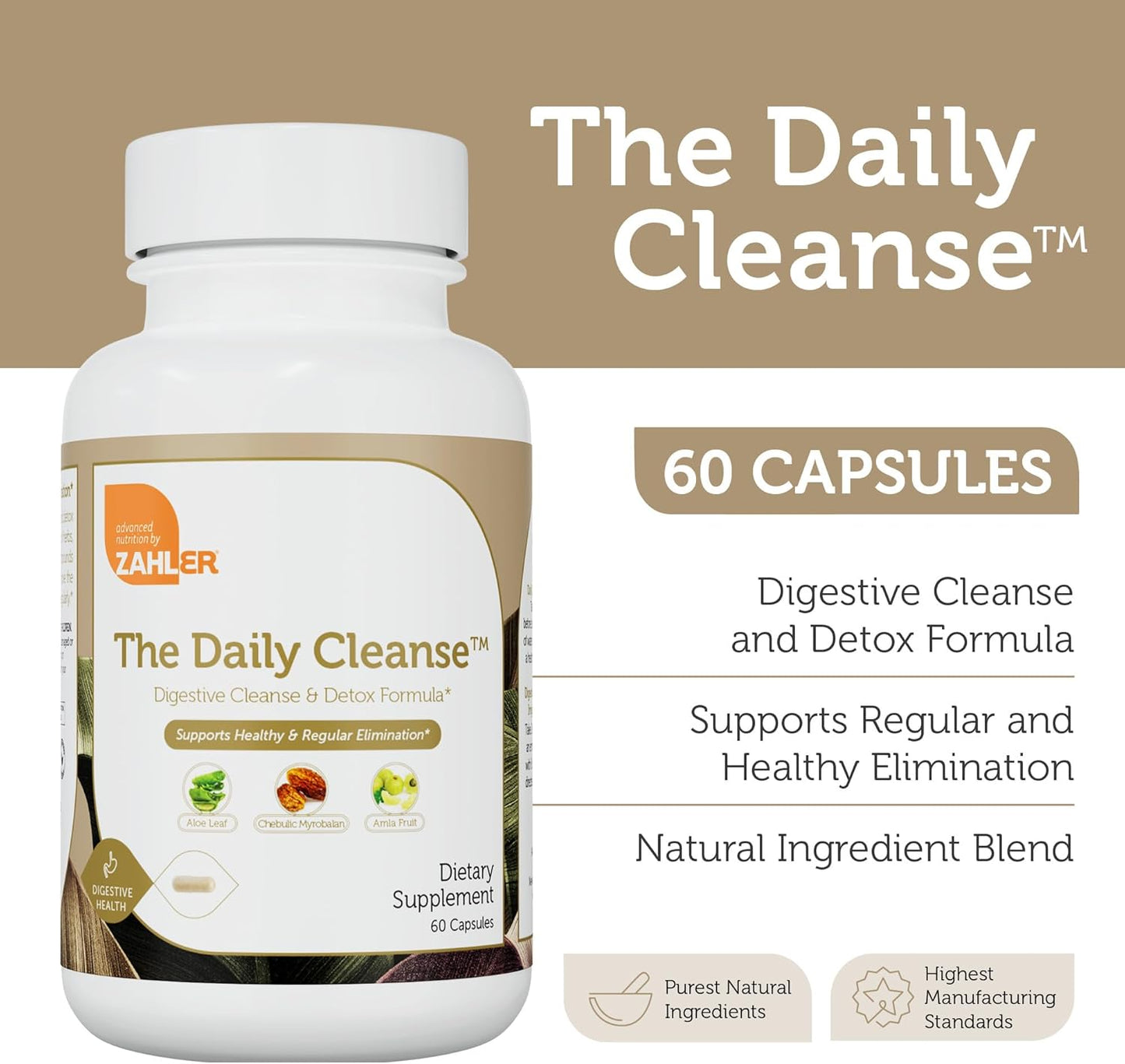 Zahler Daily Cleanse, Digestive Cleanse & Detox Formula 60 Capsules