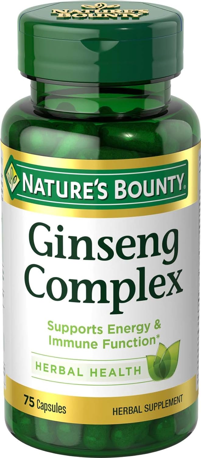 Nature's Bounty Ginseng Complex Capsules Supports Vitality & Immune Function, 75 Capsules