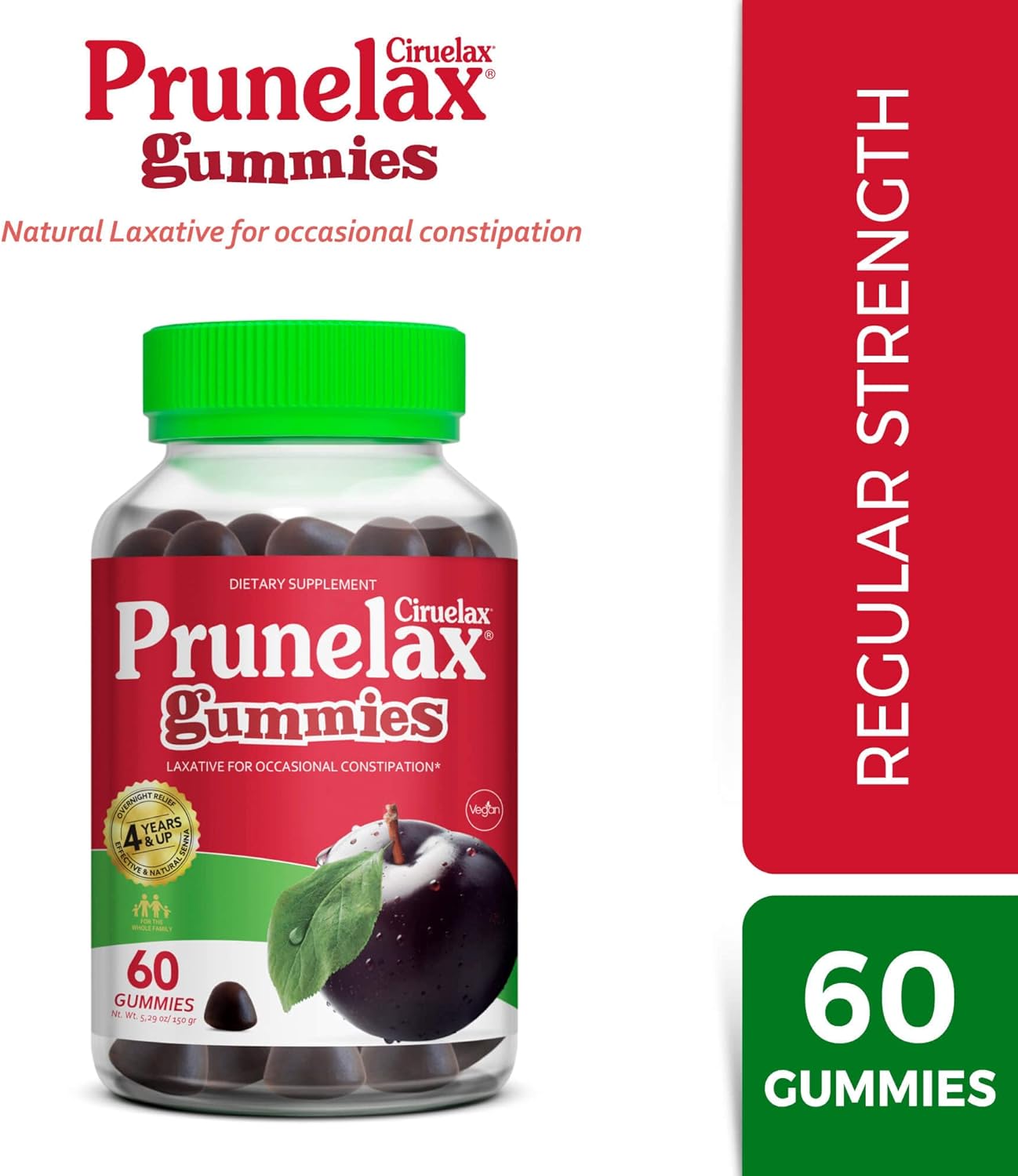 Prunelax Laxative Gummies - Gentle & Effective  60 Count