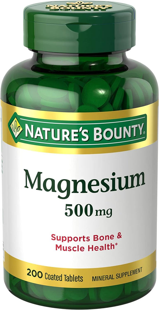 Nature's Bounty Magnesium, Bone and Muscle Health, Whole Body Support, Tablets, 500 Mg, 200 Ct