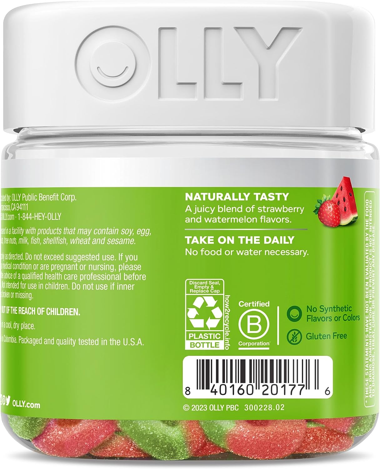 OLLY Fiber Gummy Rings,  Berry Melon 50ct