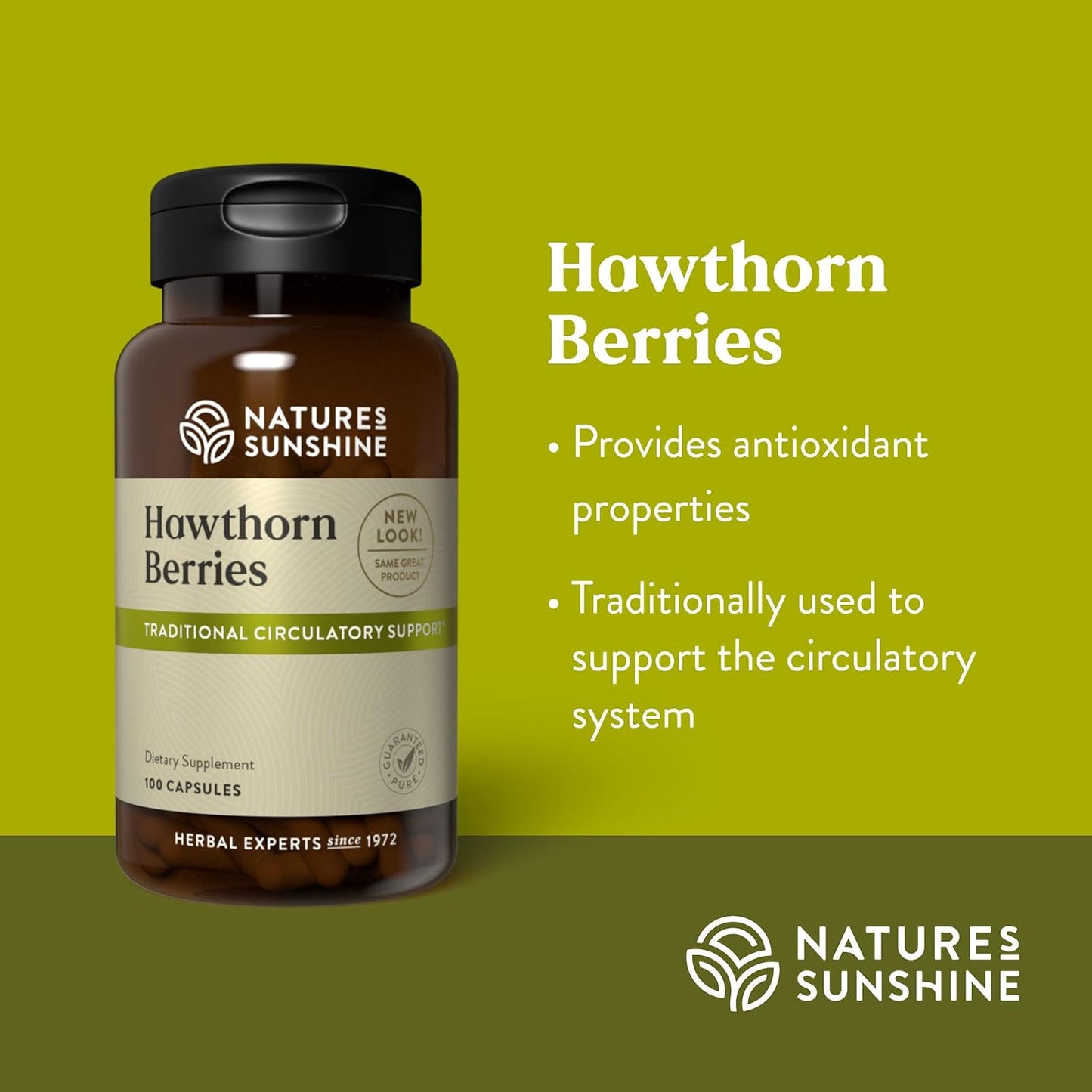 Nature's Sunshine Hawthorn Berries, 100 Capsules