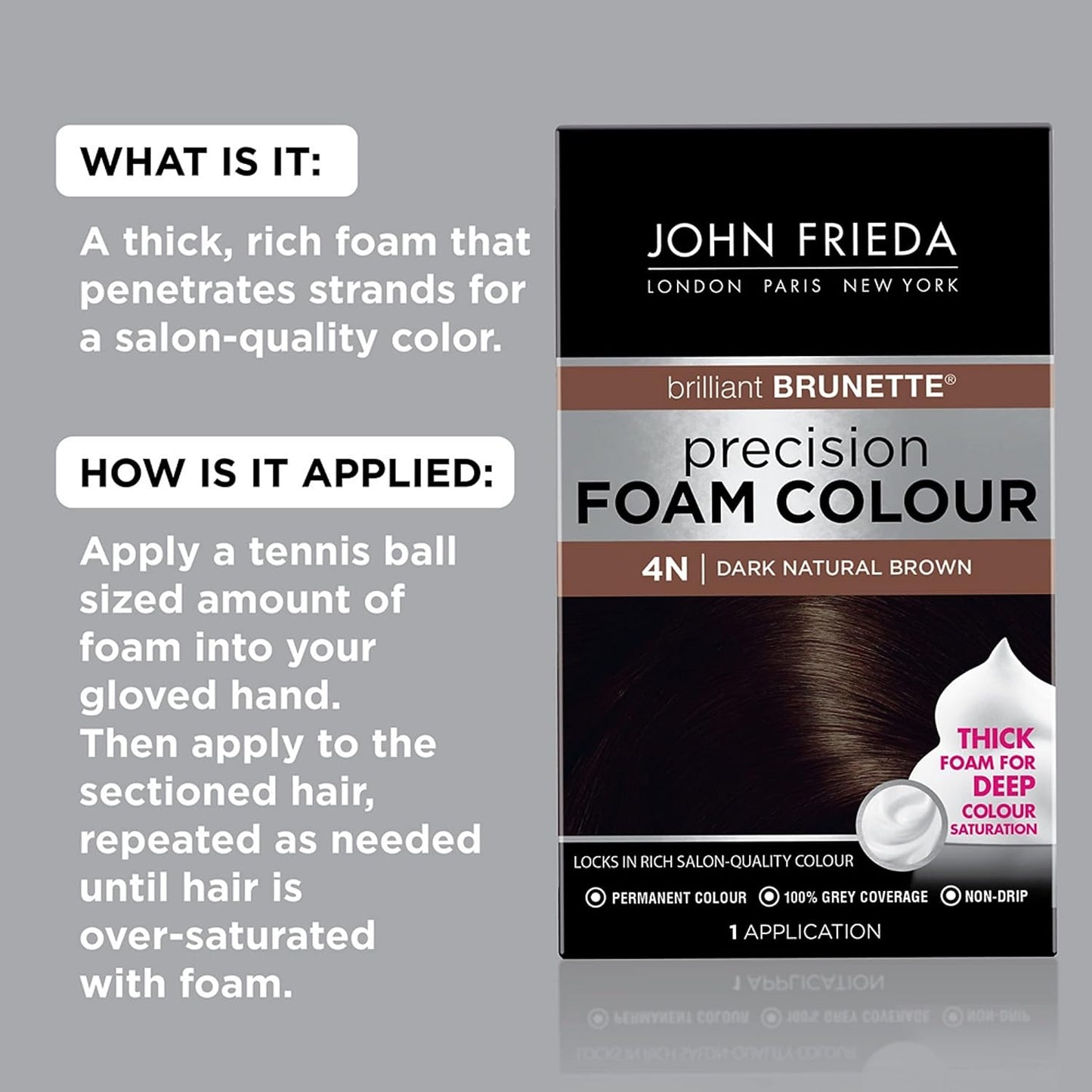 John Frieda Precision Foam Colour, Dark Natural Brown 4N