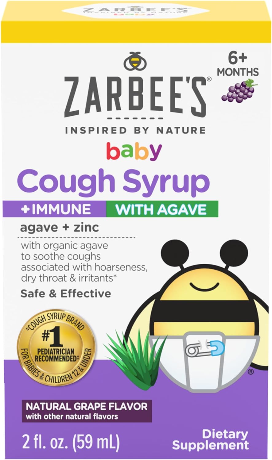 Zarbee's Baby Cough Syrup + Immune with Organic Agave + Zinc