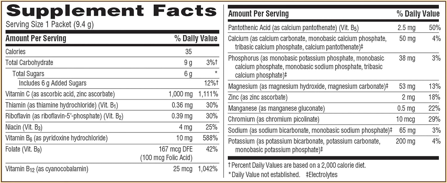 Emergen-C 1000mg Vitamin C Powder, with Antioxidants, B Vitamins and Electrolytes, Immunity Supplements for Immune Support, Caffeine Free Fizzy Drink Mix, Pink Lemonade Flavor - 30 Count