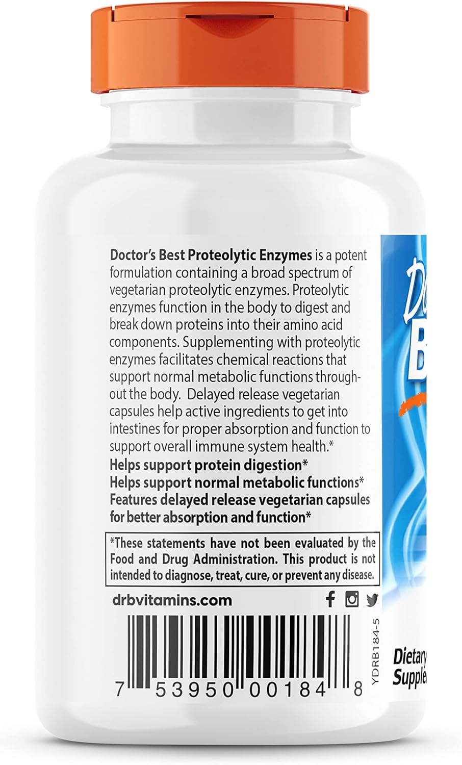 Doctor's Best Proteolytic enzymes, digestion, Muscle, Joint, Non-Gmo, Gluten Free, Vegetarian, 90 Veggie Caps