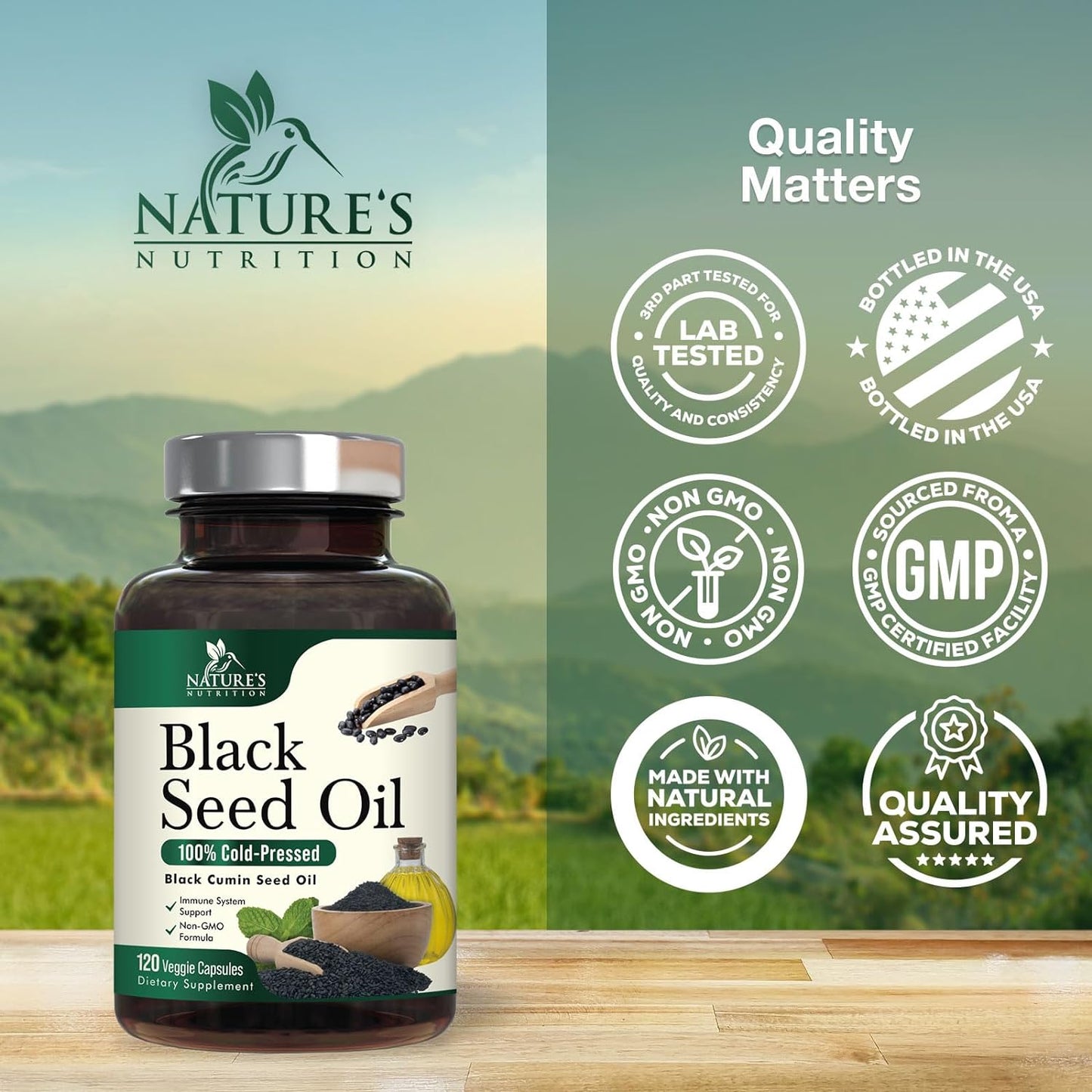 Premium Black Seed Oil Capsules 1000mg -120 Capsules