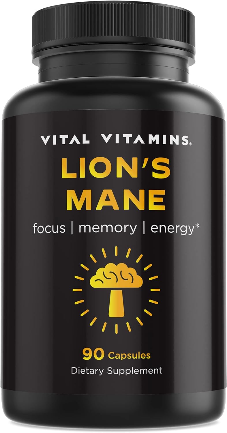 Vital Vitamins Lions Mane Supplement  90 Capsules