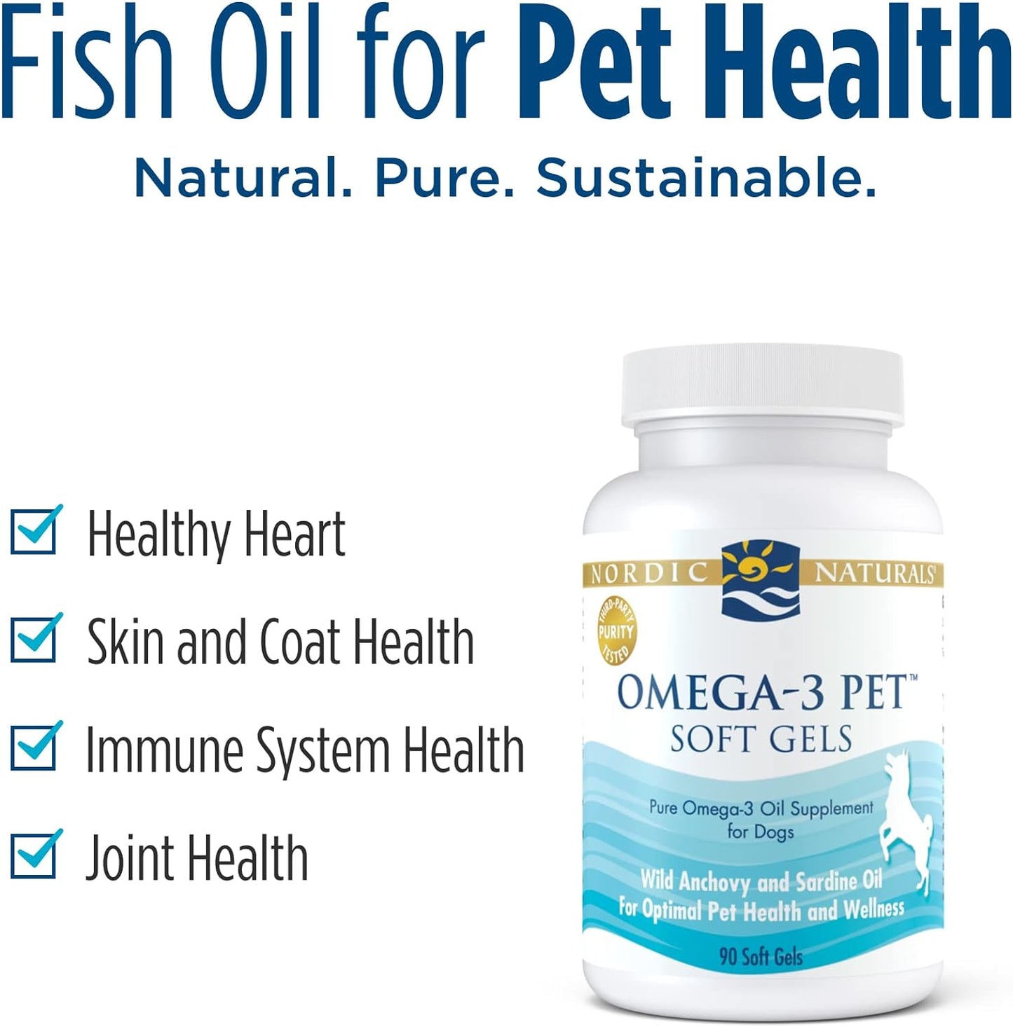 Nordic Naturals Omega-3 Pet, Unflavored - 90 Soft Gels - 330 mg