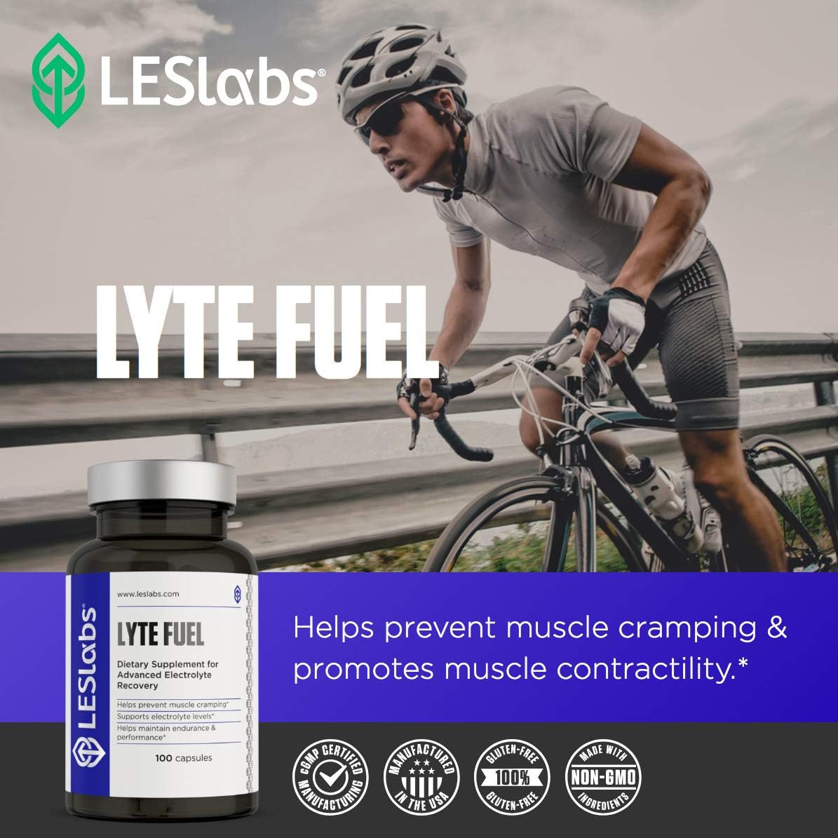 LES Labs Lyte Fuel – Electrolyte Replacement, Endurance, Performance,100 Capsules