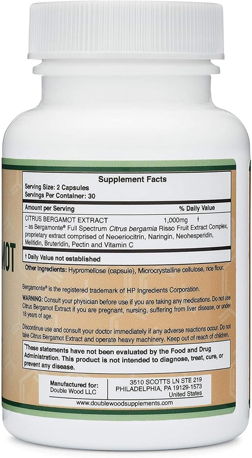 Citrus Bergamot Supplement Clinically Proven Extract 60 Capsules