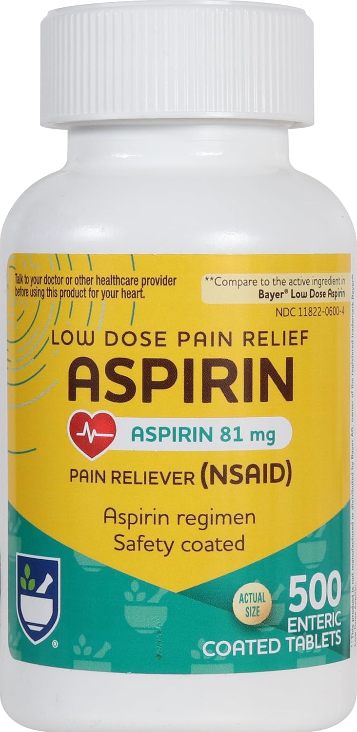 Rite Aid Aspirin Enteric Tablets - 81 mg Aspirin - 500 Count