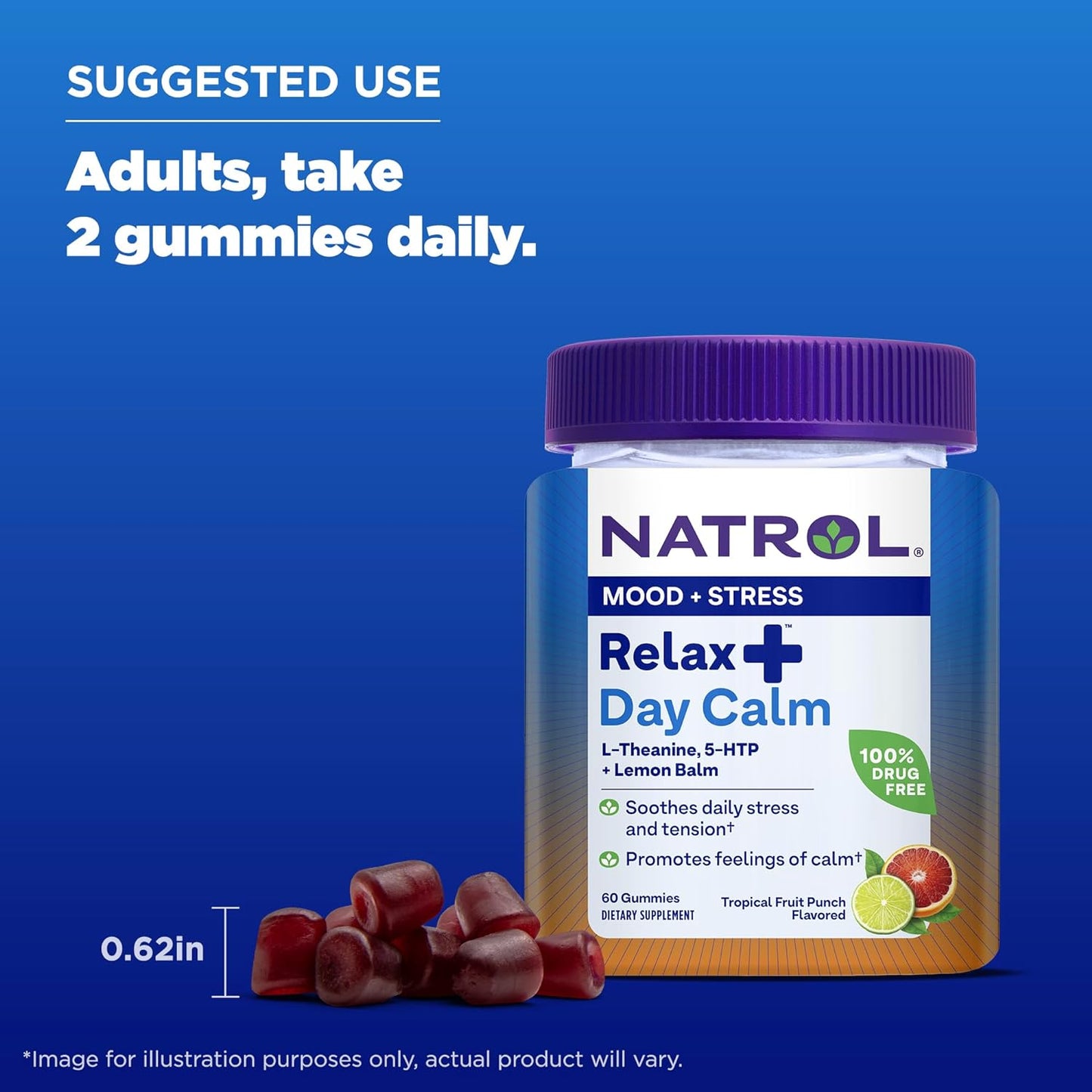 Natrol Relax + Day Calm With L-Theanine, 5-HTP and Lemon Balm 60 count