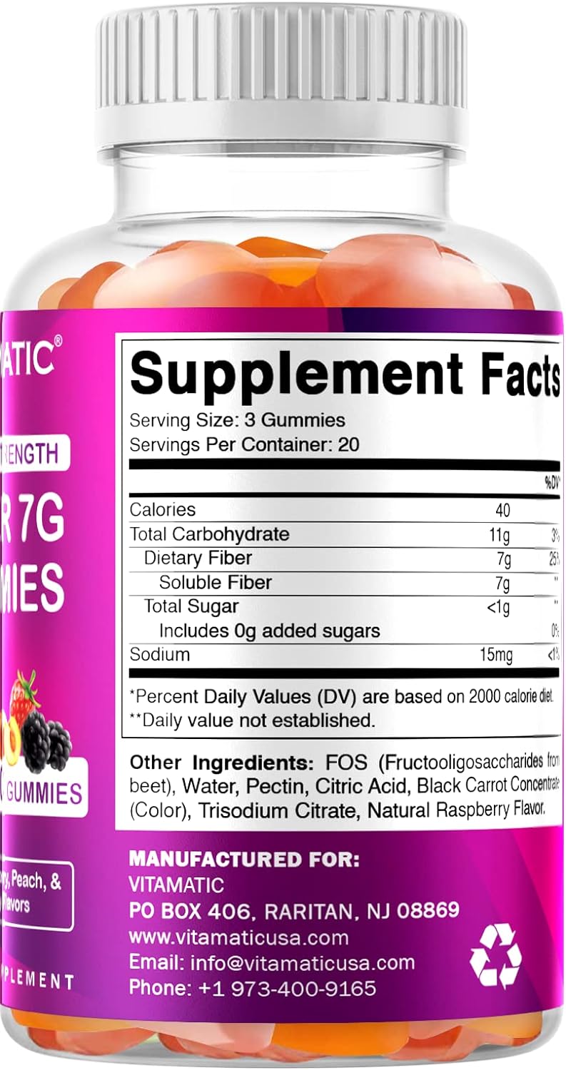 Vitamatic Prebiotic Fiber  60 Gummies for Adults