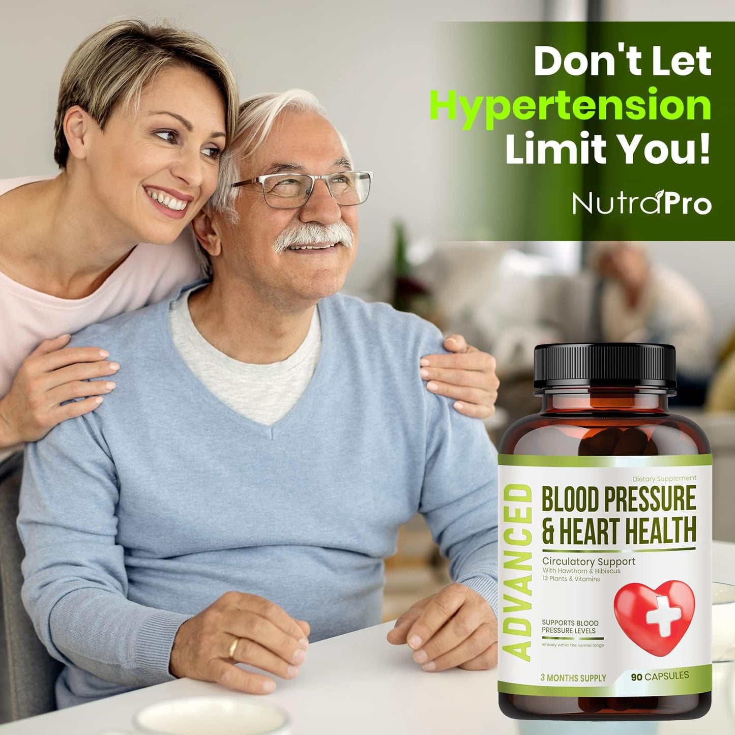 Heart Health Blood Pressure Support Supplement - 90  capsules