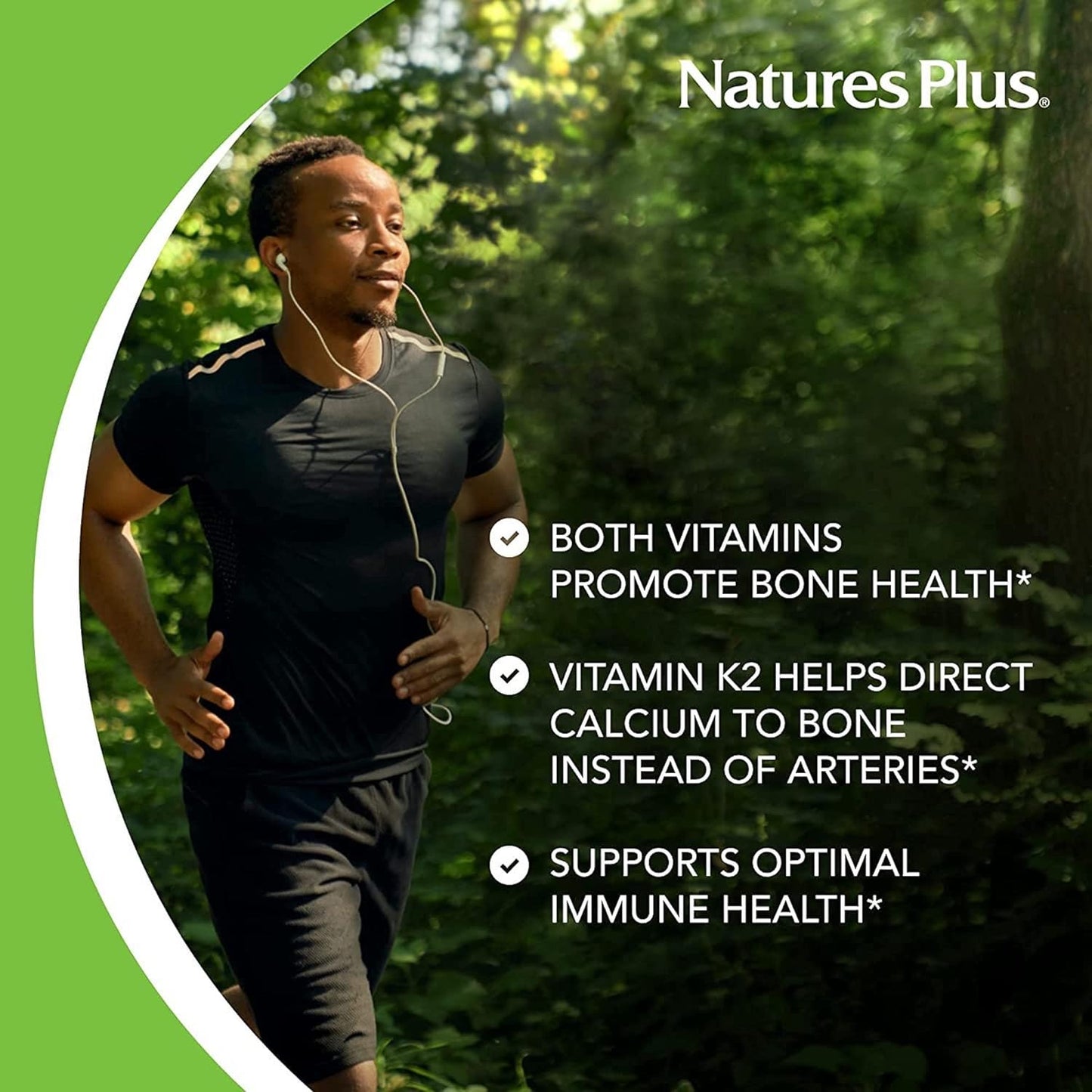 NaturesPlus Cal/Mag/VIT D3 with Vitamin K2-180 Tablets