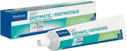 Virbac C.E.T. Enzymatic Toothpaste Eliminates Bad Breath  Pet Dental Care Toothpaste Vanilla Mint Flavor 2.5 Oz Tube