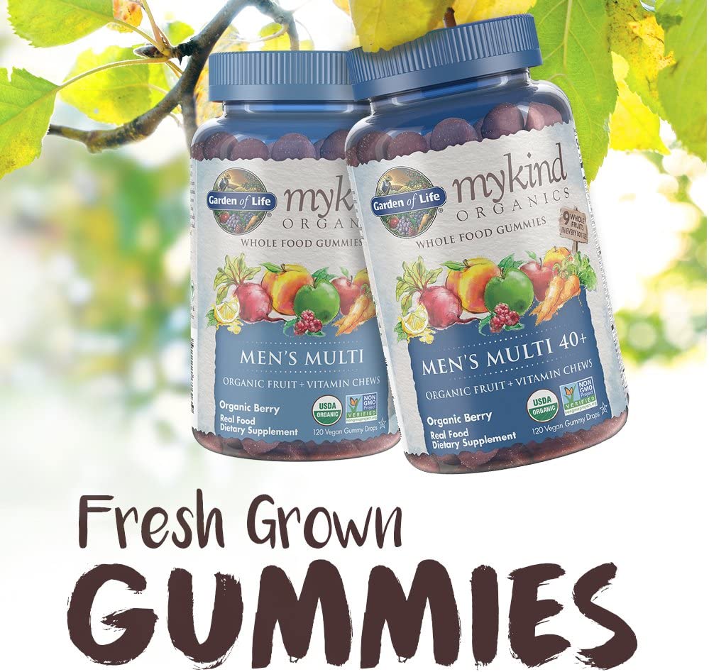 Garden of Life mykind Organics Men 40+ Gummy Vitamins, 40+Multi Berry, 120 Count