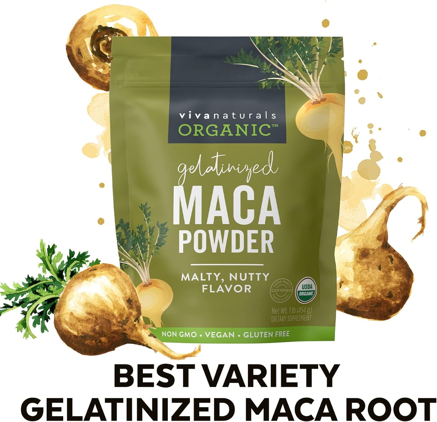 Viva Naturals Organic Maca Powder - Gelatinized Maca Powder Organic