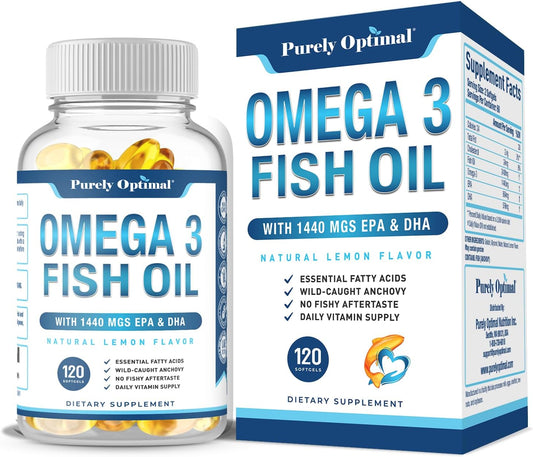 Premium Omega 3 Fish Oil Supplement 2400mg -120 Softgels