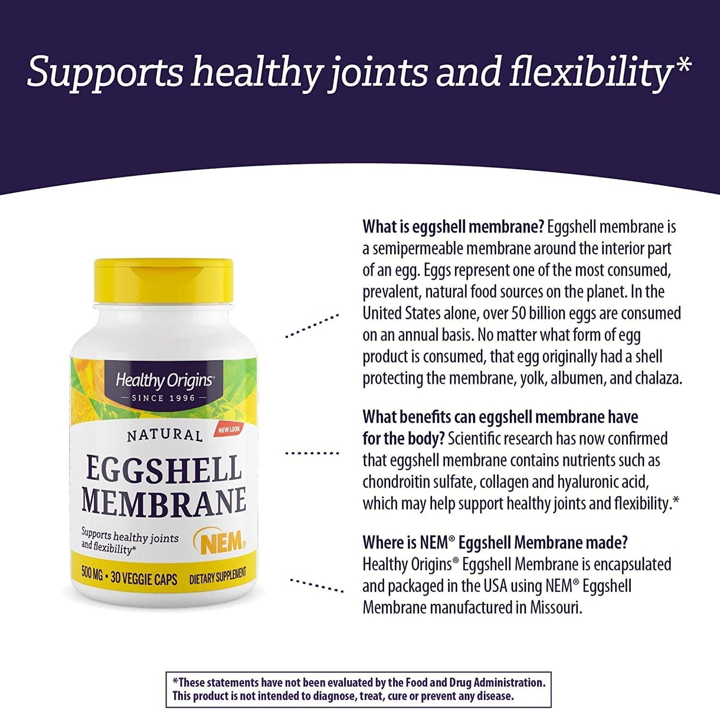 Healthy Origins Eggshell Membrane  30 Veggie Capsules