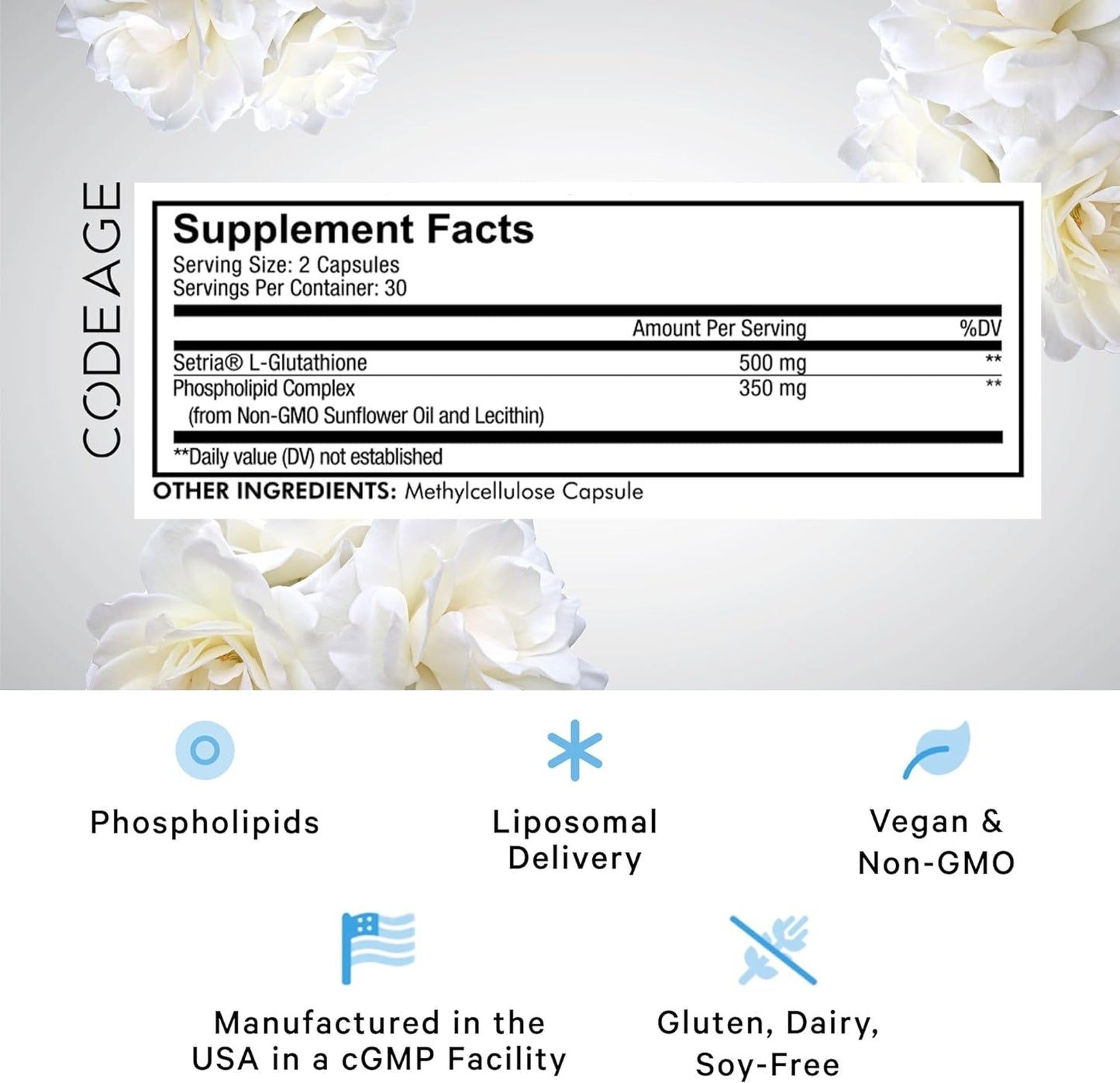 Codeage Liposomal Glutathione Supplement  60 Capsules