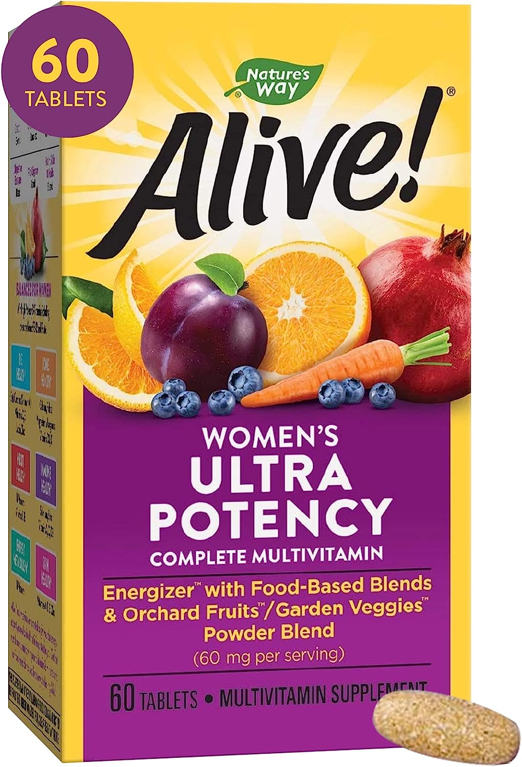 Nature's Way Alive! Women's Ultra Potency Complete Multivitamin, B-Vitamins 60 Tablets