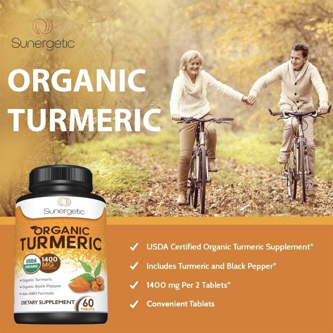 USDA Certified Organic Turmeric Supplement –60 Count