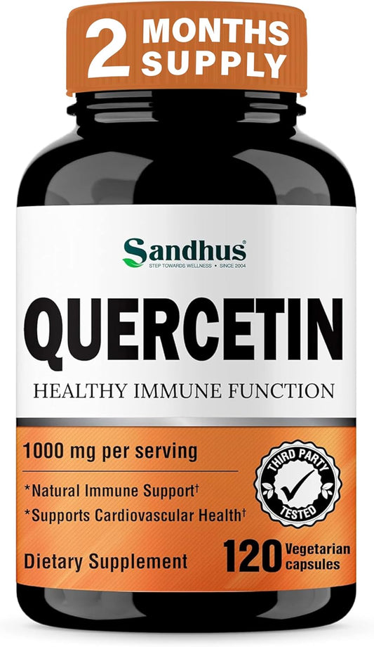 Sandhu's Quercetin 1000mg Per Serving 120 Count Vegetarian Capsules