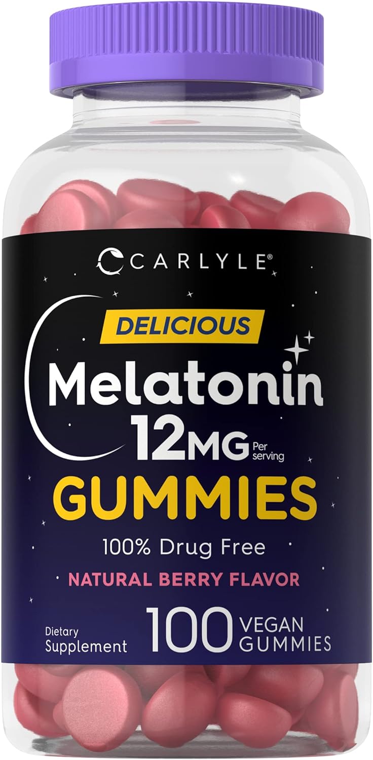 Carlyle Melatonin Natural Berry Flavor Gummies 12mg 100 Count