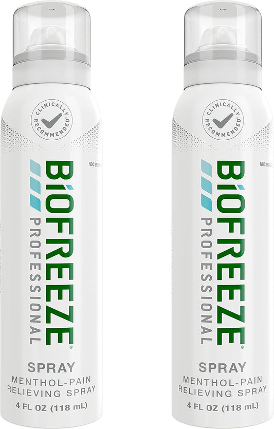 Biofreeze - 13572 Professional Pain Relief Spray, 4 oz. Aerosol Spray, Colorless, Pack of 2