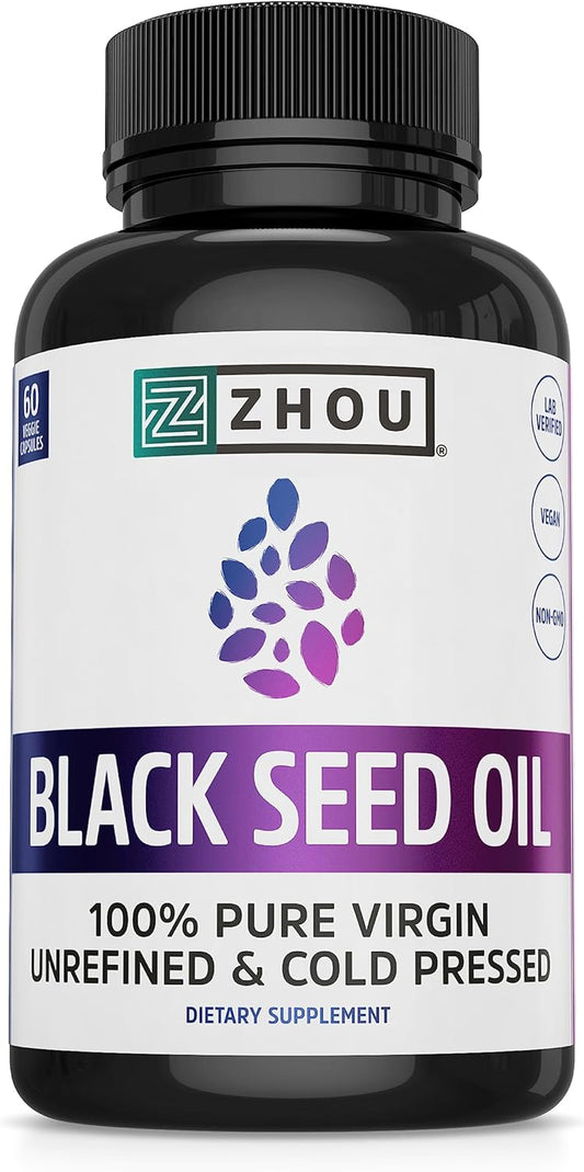 Zhou Nutrition Black Seed Oil Capsules,Virgin, Cold Pressed  60 Capsules