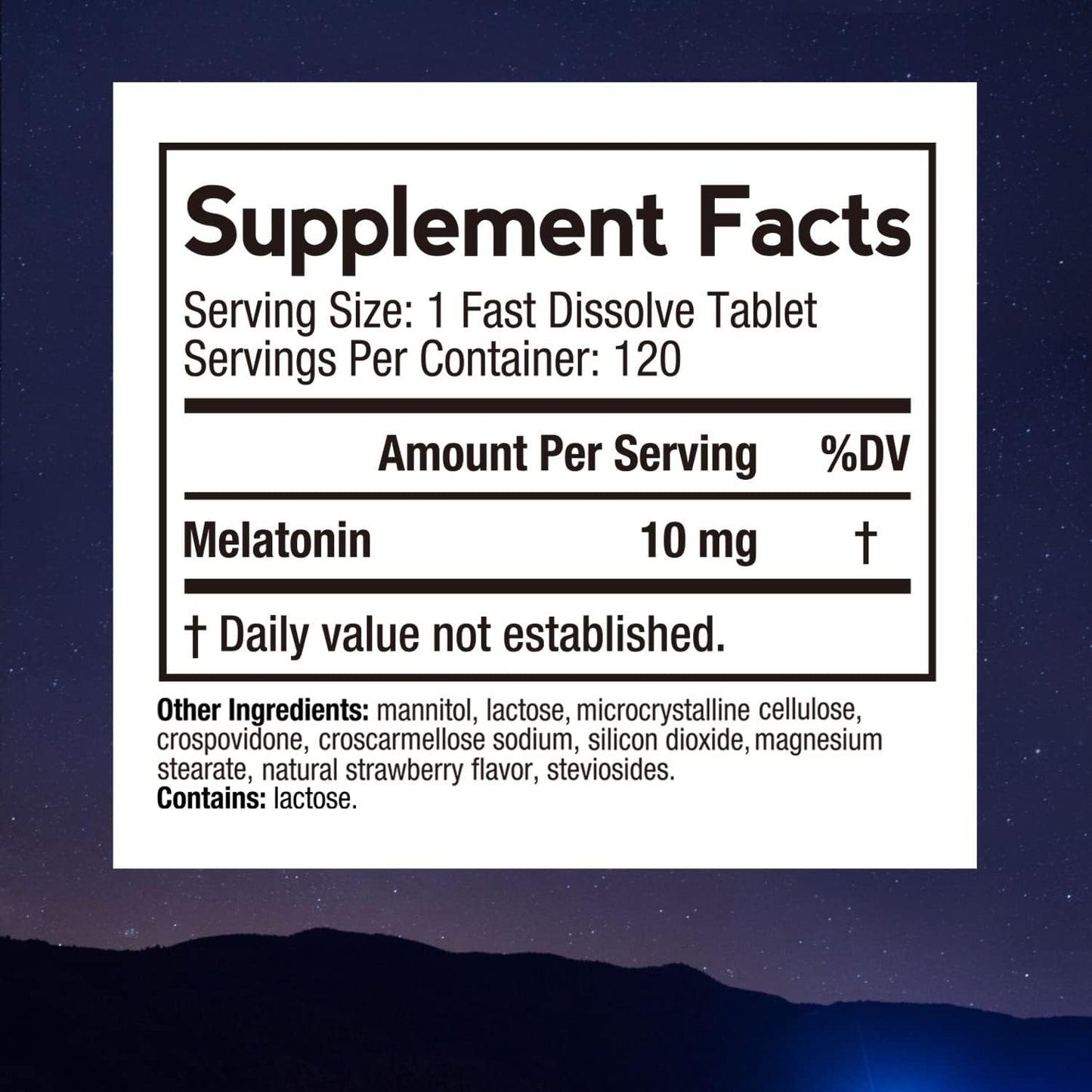 Doctor‘s Recipes Melatonin 10 mg Fast Dissolve 120 Tablets