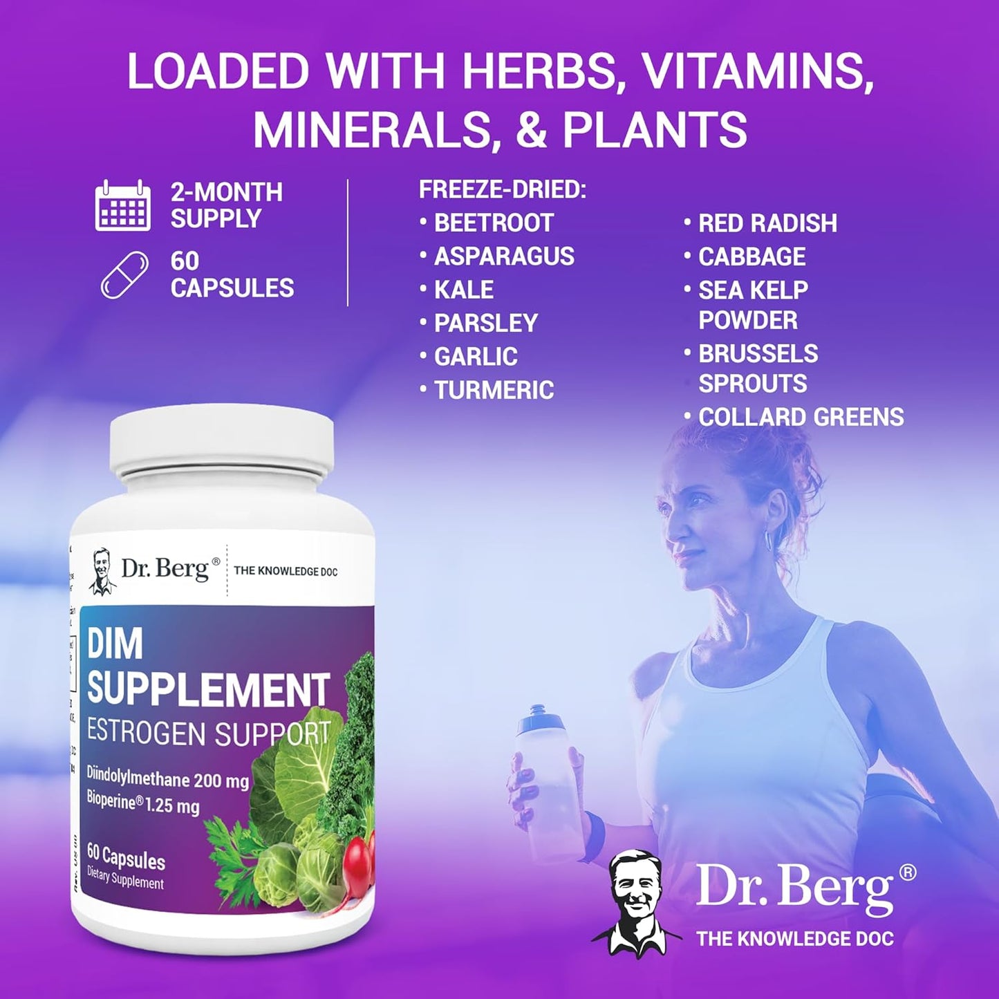 Dr. Berg’s DIM Supplement Estrogen Support for Women 60 Capsules