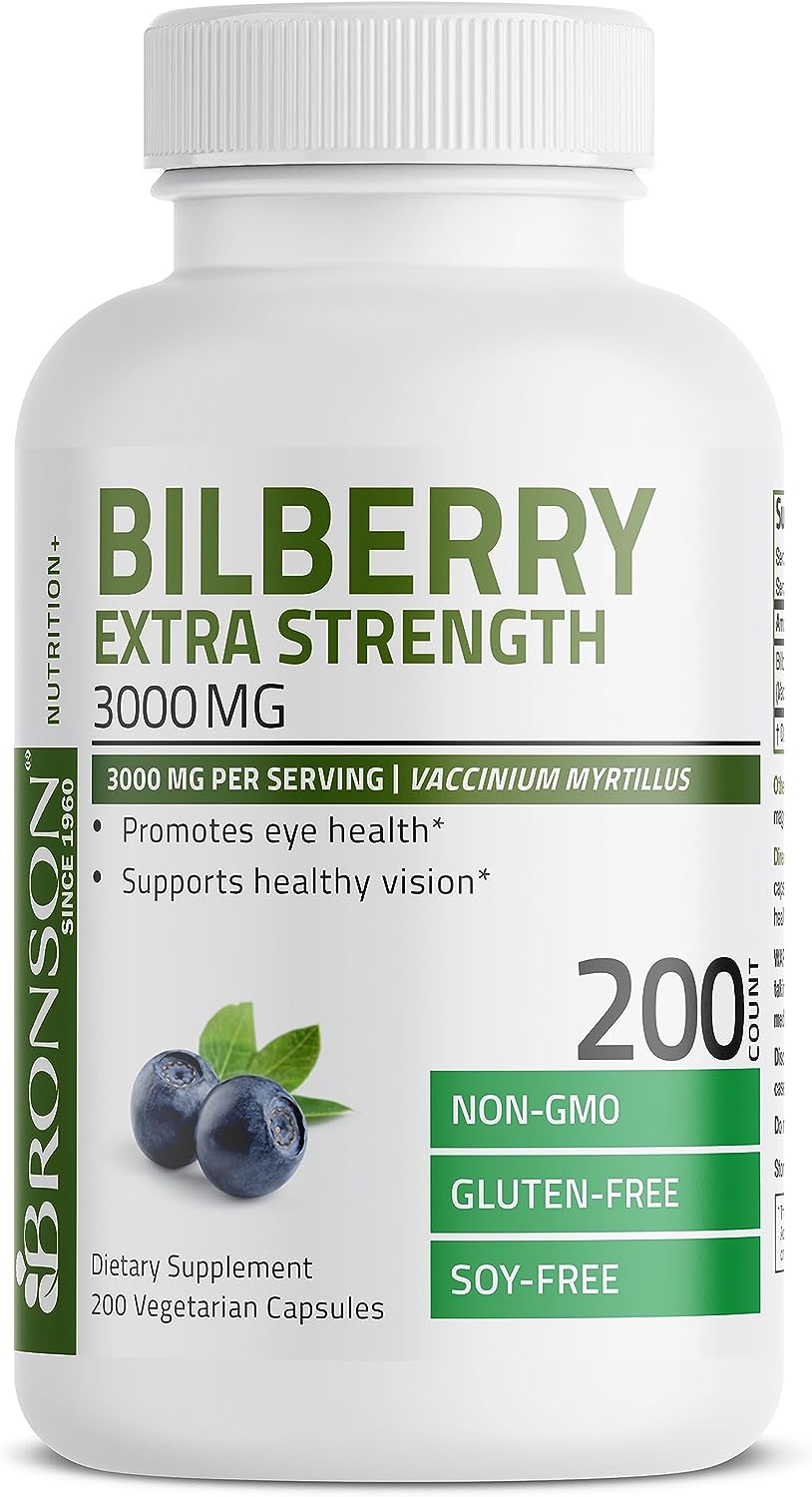 Bronson Bilberry Extra Strength 200 Vegetarian Capsules