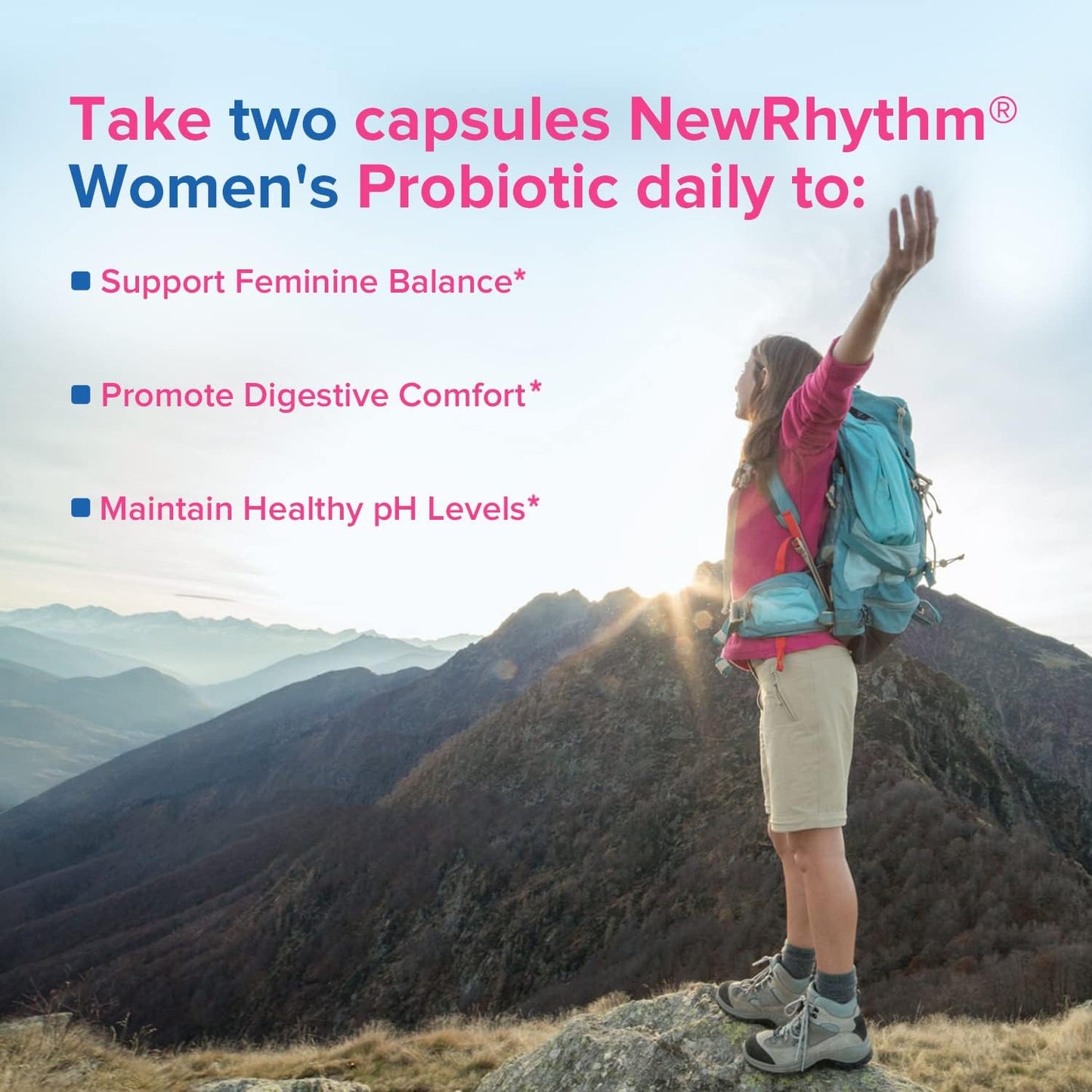 NewRhythm Women's Probiotics, Organic Cranberry for Feminine Health,60 Vegan Capsules