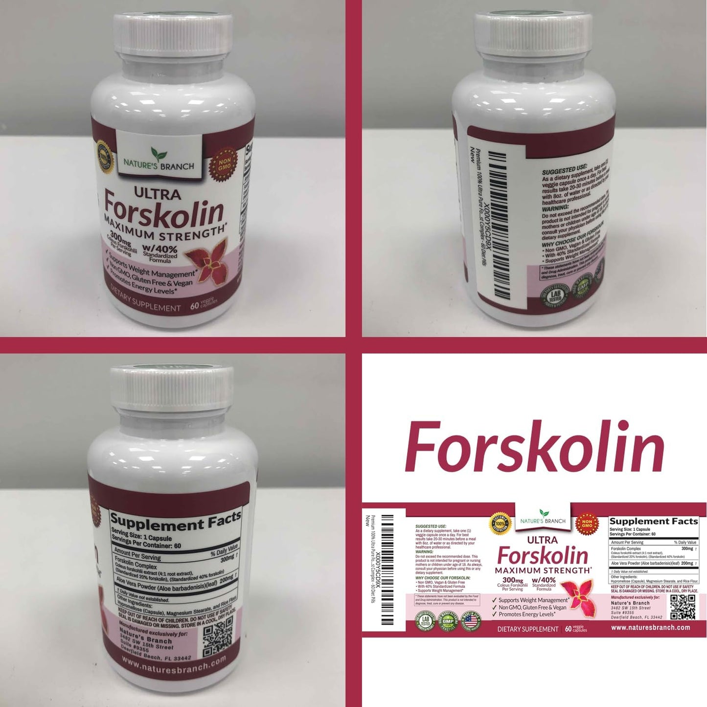 Ultra Pure Forskolin  Max Strength w/ 40% Standardized 60 Diet Pills