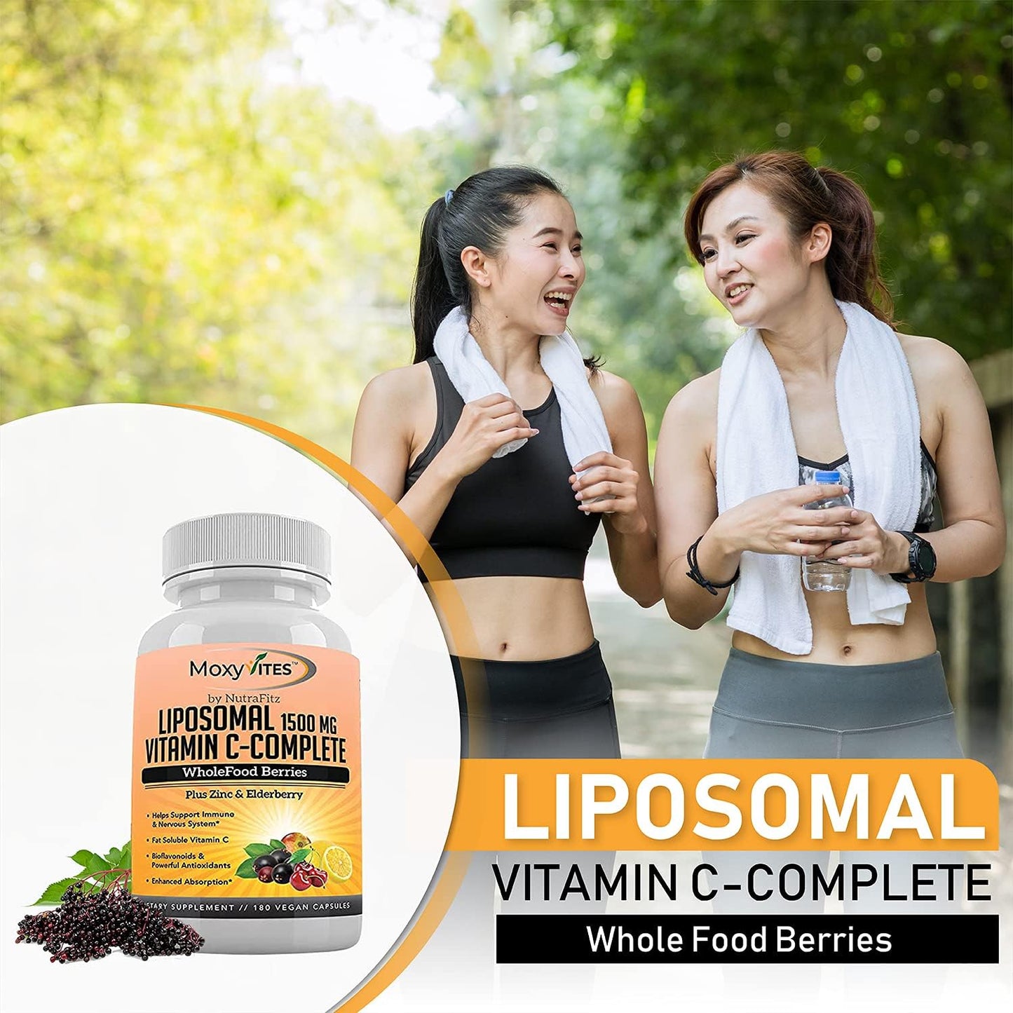 Liposomal Vitamin C  Organic Elderberry, Amla, Camu  with Zinc Capsules