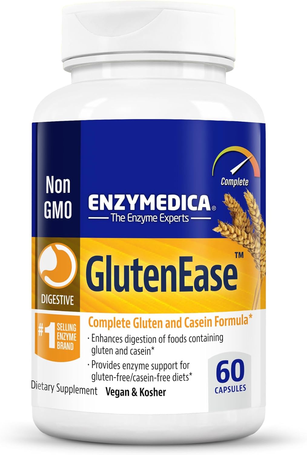 Enzymedica GlutenEase, Food Intolerance Digestive Aid 60 count