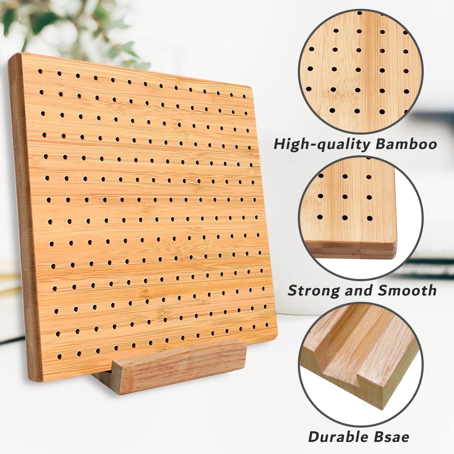 7.8 Inches Bamboo Wooden Board for Knitting Crochet and Granny Squares