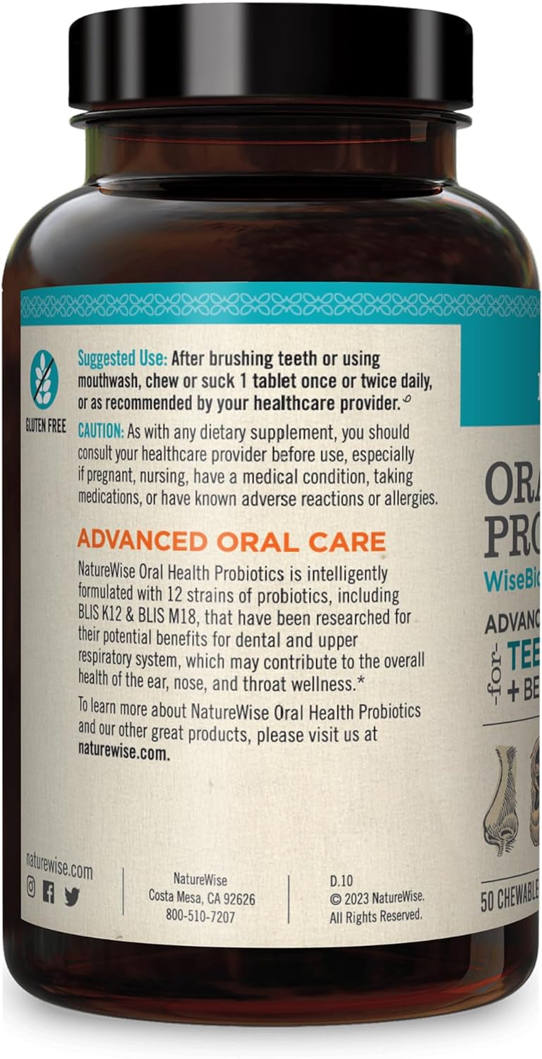 NatureWise Oral Health Chewable Probiotics 50 Tablets