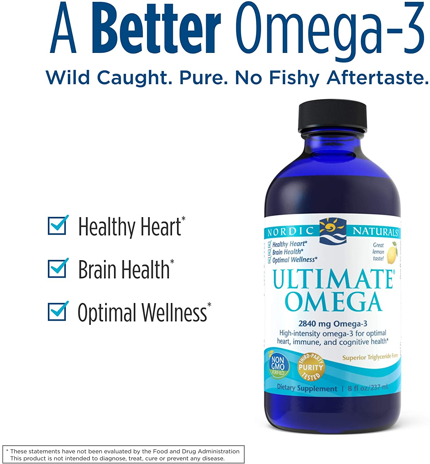 Nordic Naturals Ultimate Omega Liquid, 2840 Mg Omega-3s, Fish Oil, 8 Fl Oz