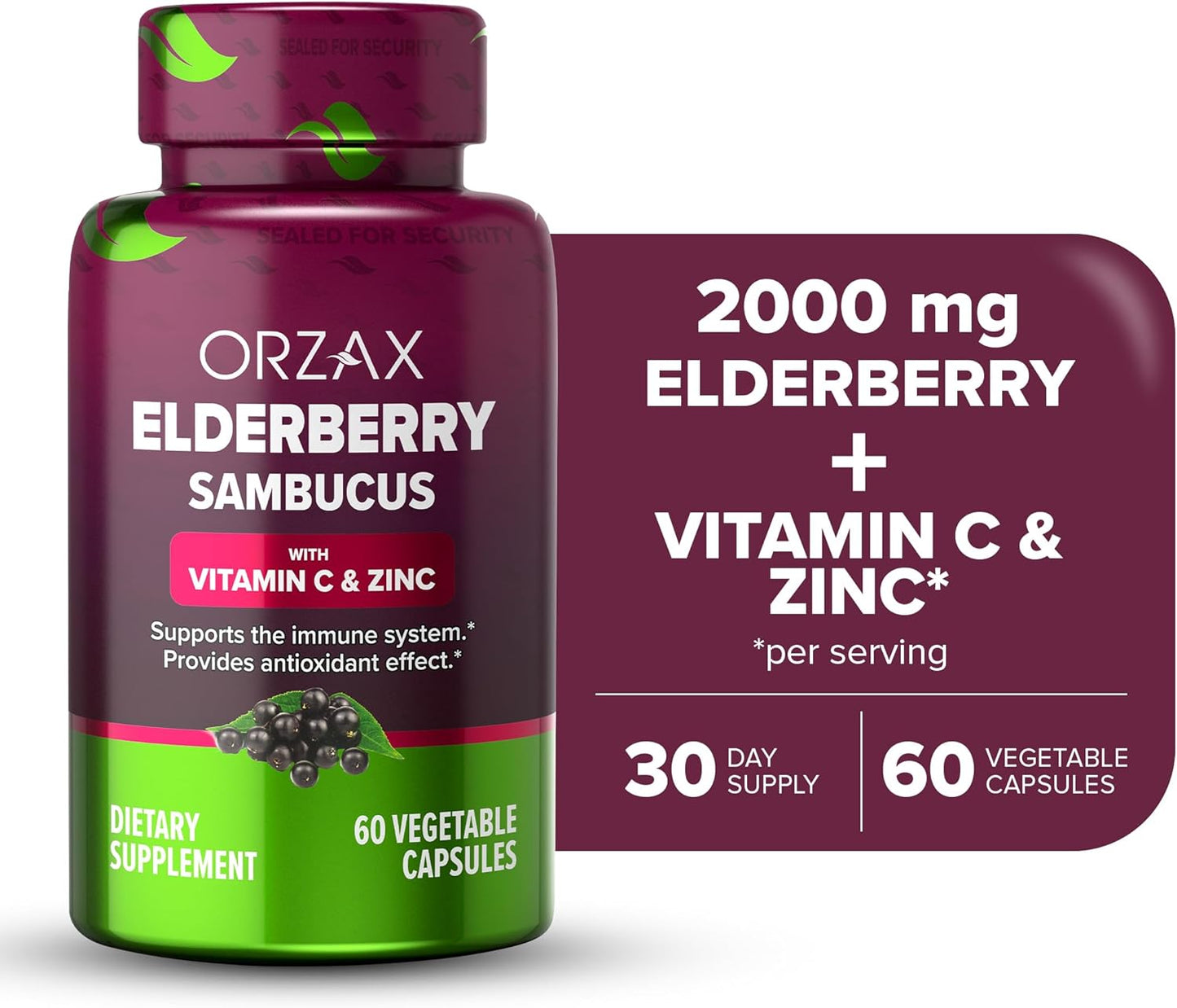 ORZAX Elderberry Capsules -60 Capsules