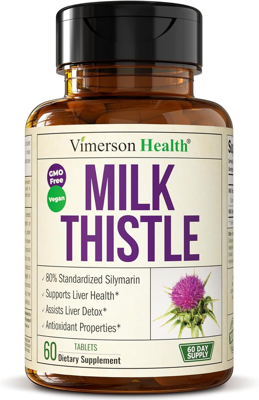 Milk Thistle Supplement for Liver Cleanse Detox & Repair - 60 Tabs