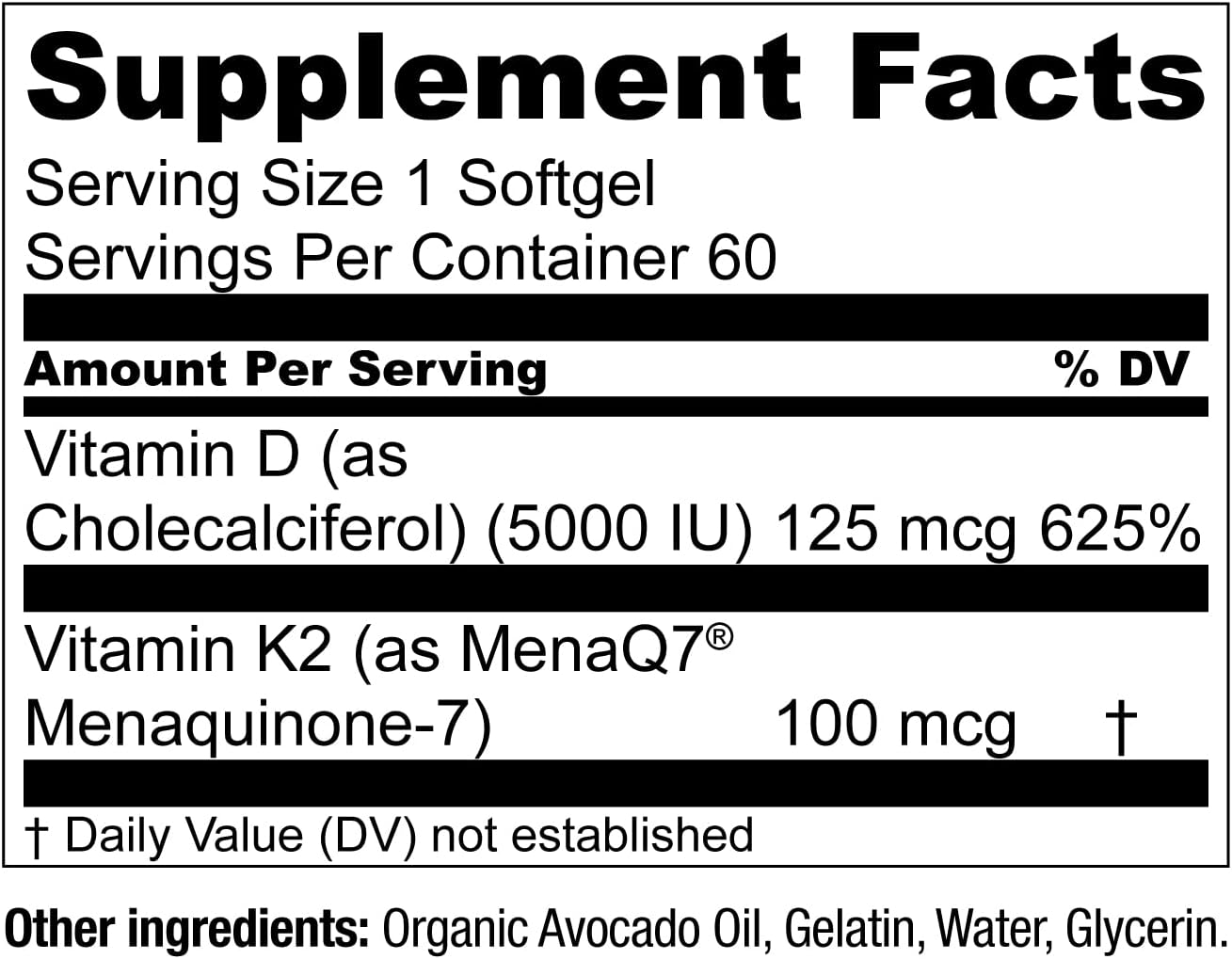 Live Conscious Vitamin K2 MK7 with D3 Supplement - 120 Softgels