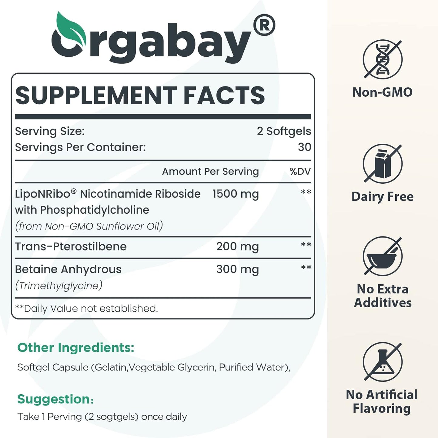 Orgabay Liposomal Nicotinamide Riboside  , 60 Count