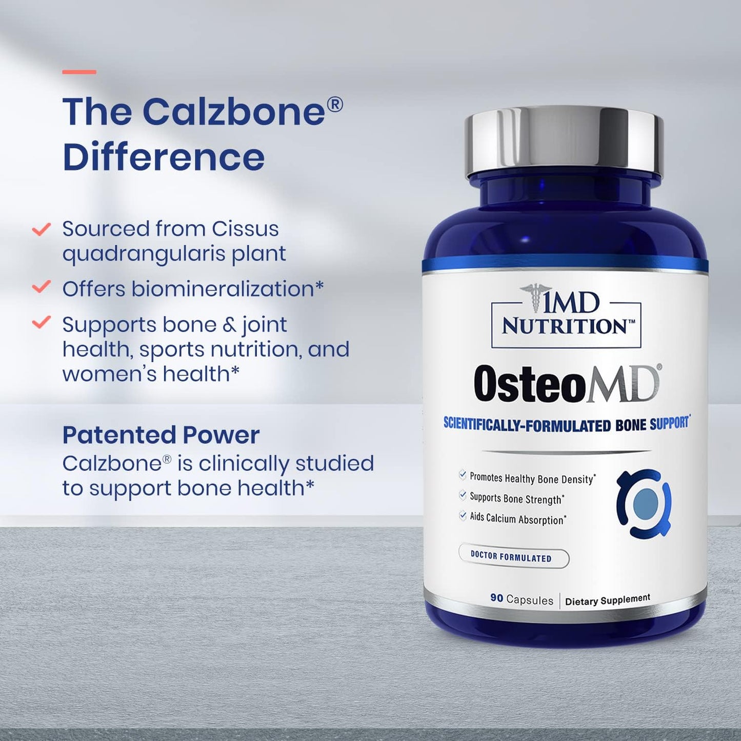 1MD Nutrition OsteoMD for Comprehensive Support - Supplement for Women and Men - 90 capsules